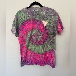 YMCA Camp Counselor Green Purple Pink Tie-Dye Shirt Size Medium